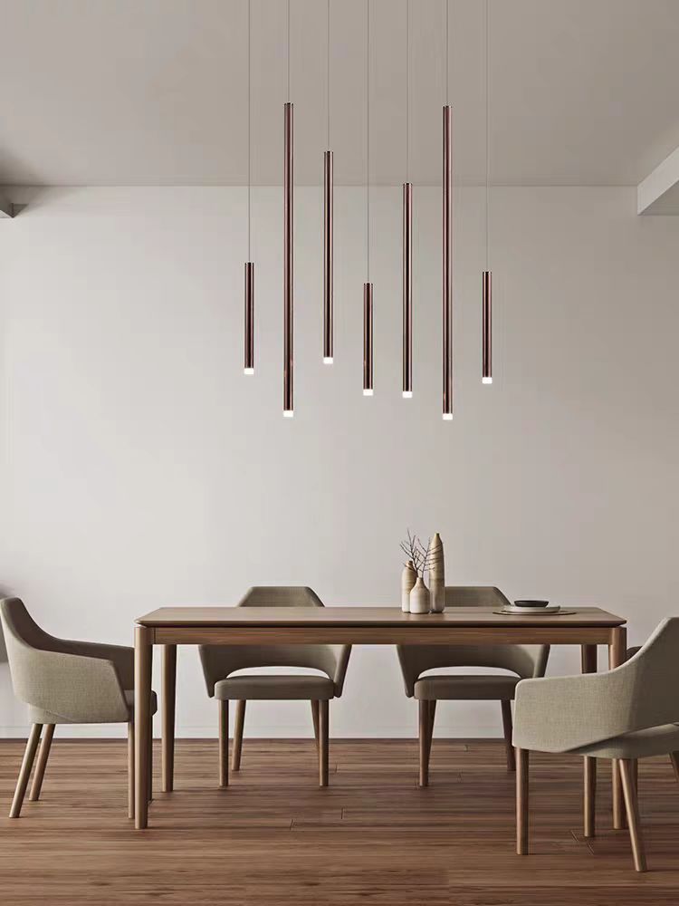 Bellini Round Metal Tubular Pendant Light Chandelier-Meet Lighting