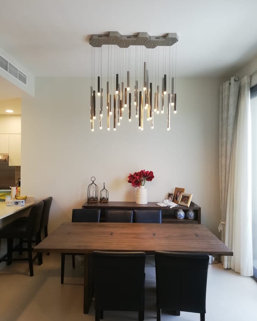 Bellini Round Metal Tubular Pendant Light Chandelier-Meet Lighting