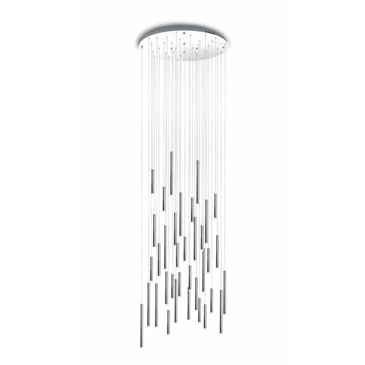 Bellini Round Metal Tubular Pendant Light Chandelier-Meet Lighting