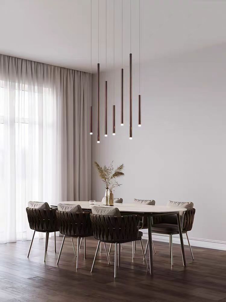 Bellini Round Metal Tubular Pendant Light Chandelier-Meet Lighting