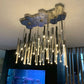 Bellini Round Two-Tone Tubular Pendant Light Chandelier-Meet Lighting