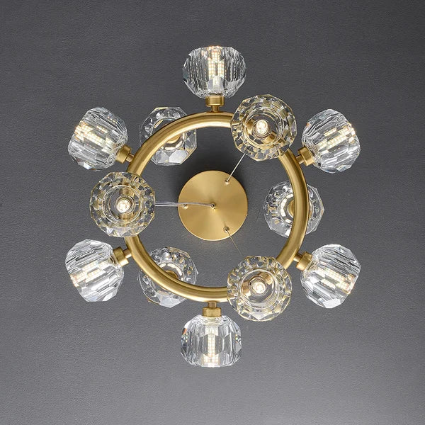 Bille De Clear Crystal Round Chandelier Cord-Meet Lighting