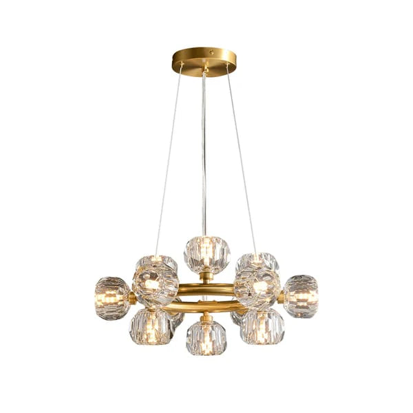 Bille De Clear Crystal Round Chandelier Cord-Meet Lighting