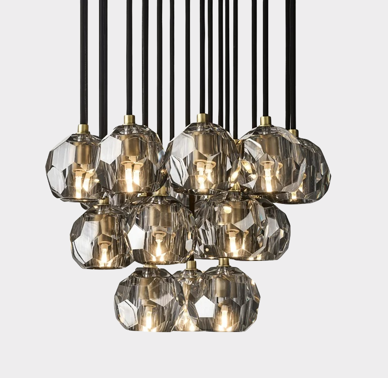 Bille De Crystal Ball Cluster Chandelier 19"-Meet Lighting