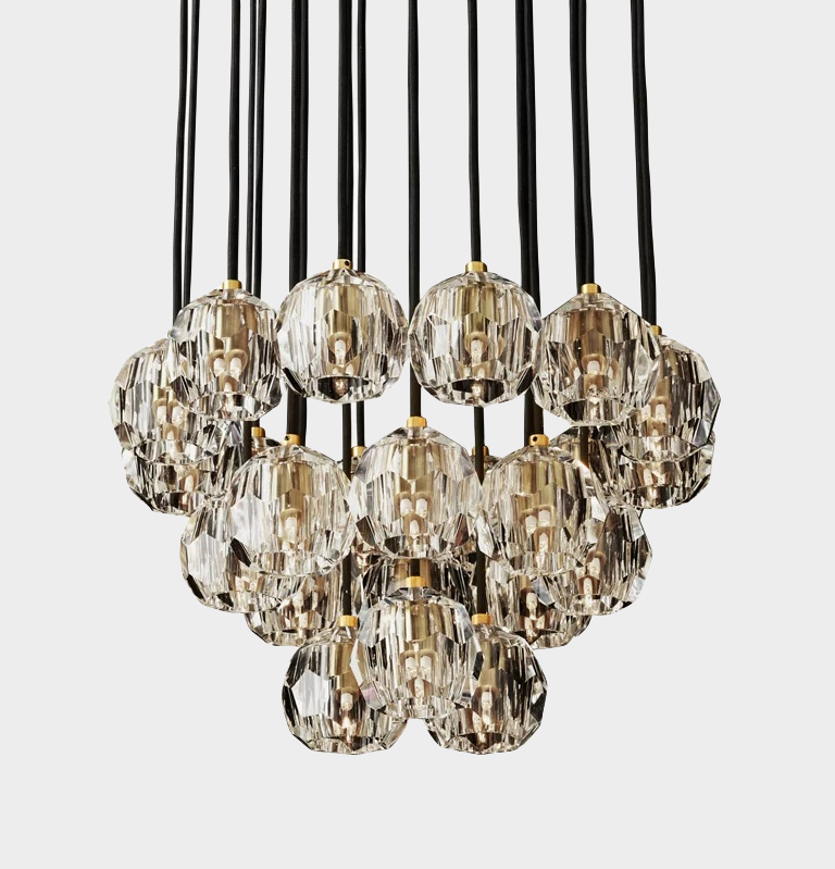 Bille De Crystal Ball Cluster Chandelier 19"-Meet Lighting