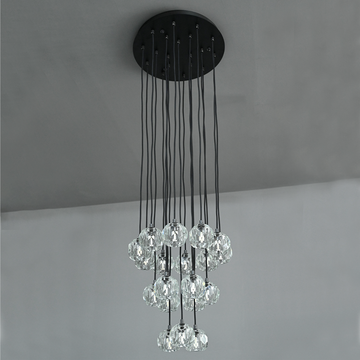 Bille De Crystal Ball Cluster Chandelier 19"-Meet Lighting