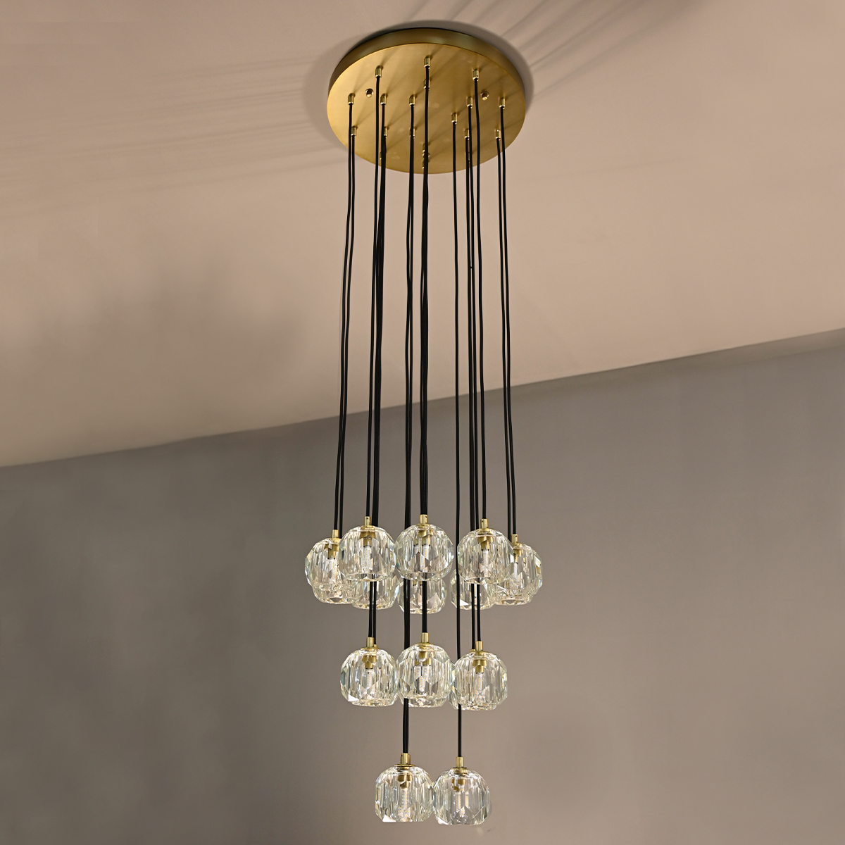 Bille De Crystal Ball Cluster Chandelier 19"-Meet Lighting