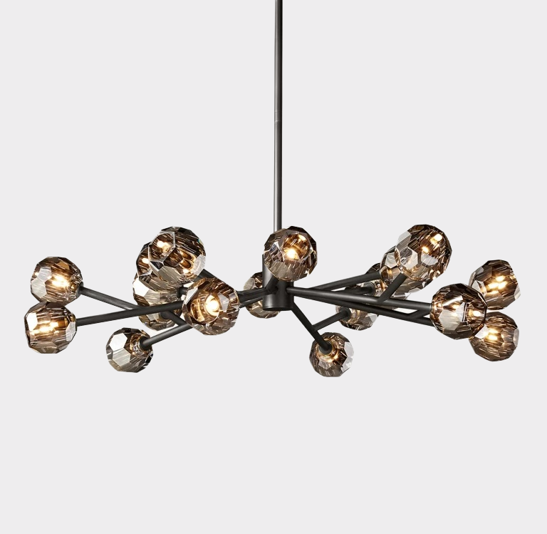 Bille De Crystal Ball Round Chandelier 48"-Meet Lighting