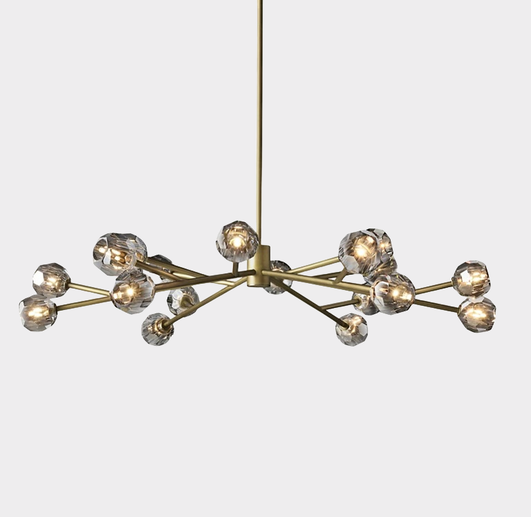 Bille De Crystal Ball Round Chandelier 48"-Meet Lighting