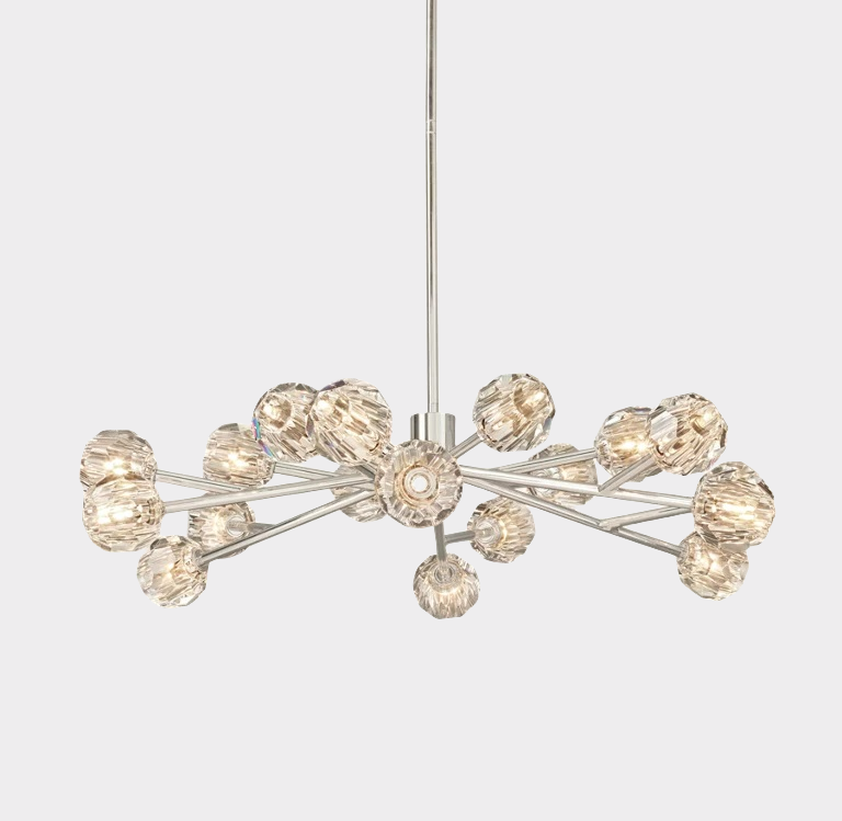 Bille De Crystal Ball Round Chandelier 48"-Meet Lighting