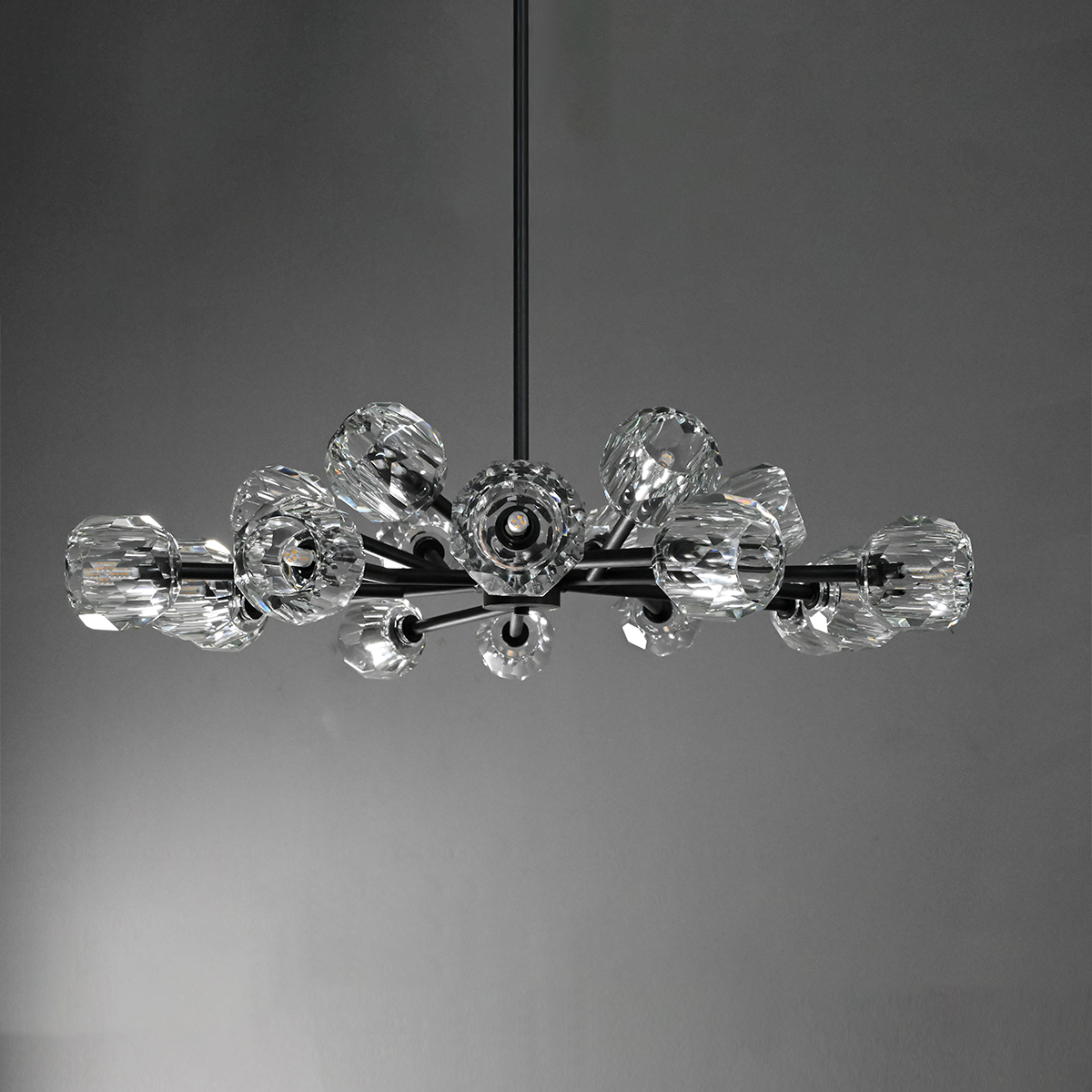 Bille De Crystal Ball Round Chandelier 48"-Meet Lighting