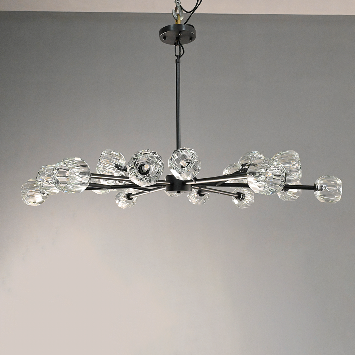 Bille De Crystal Ball Round Chandelier 60"-Meet Lighting