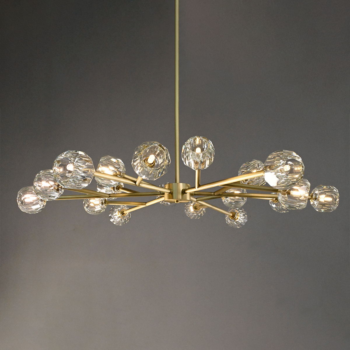 Bille De Crystal Ball Round Chandelier 60"-Meet Lighting