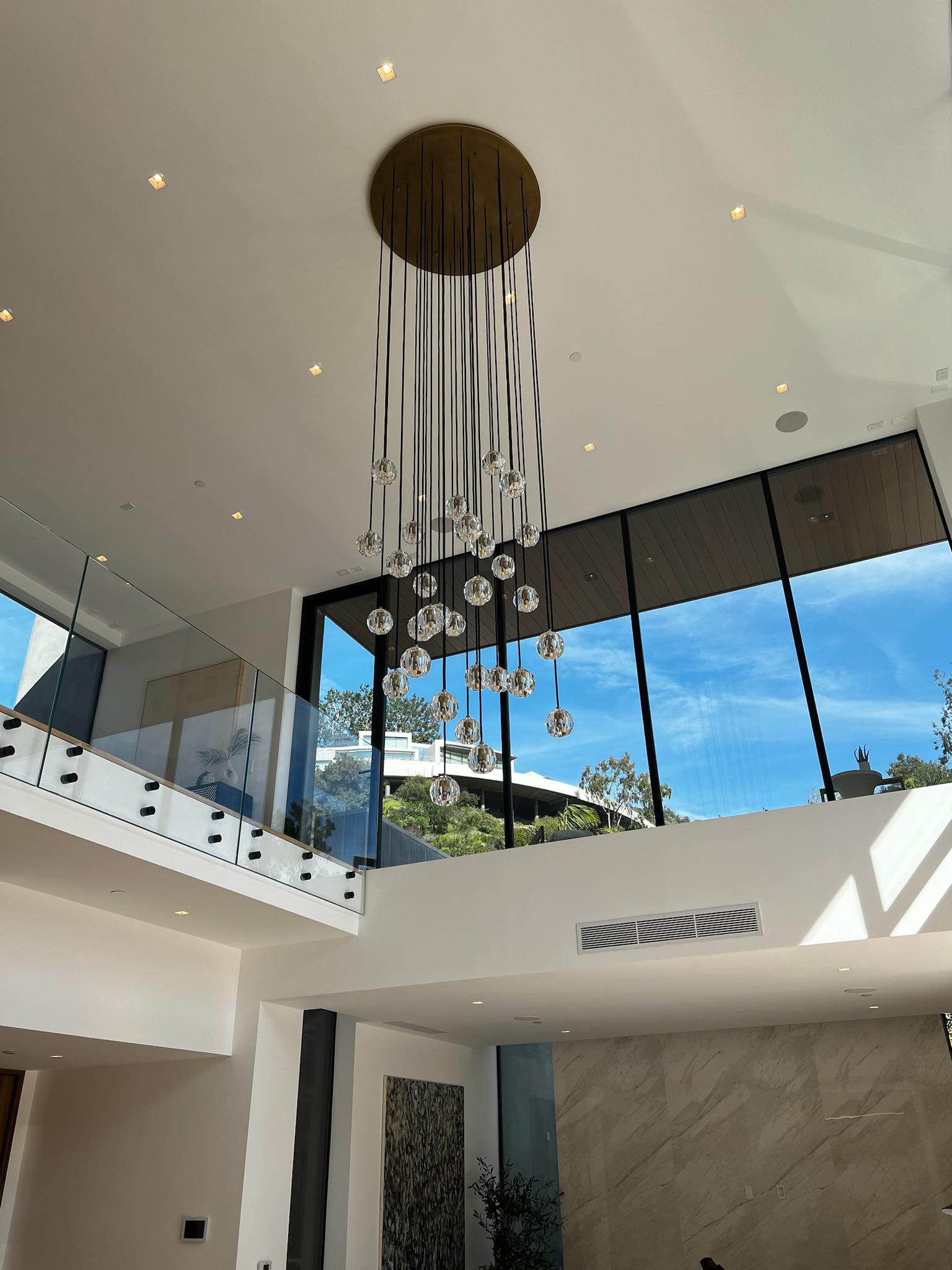 Boule Crystal Round Cluster Chandelier 30"-MEET LIGHTING