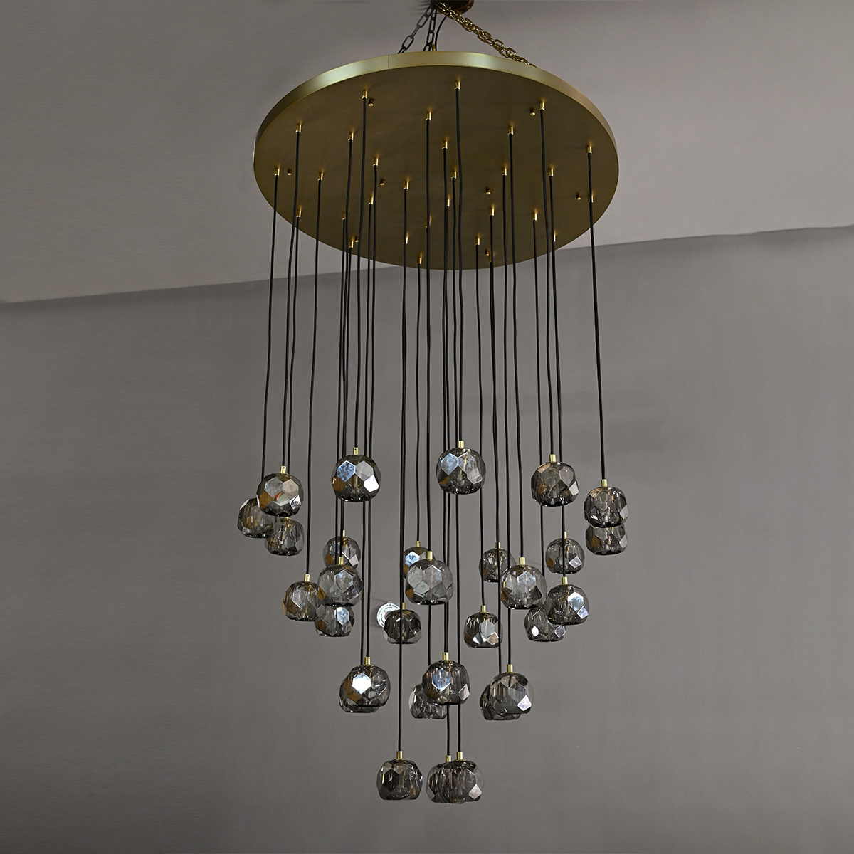 Bille De Crystal Round Cluster Chandelier 30"-Meet Lighting