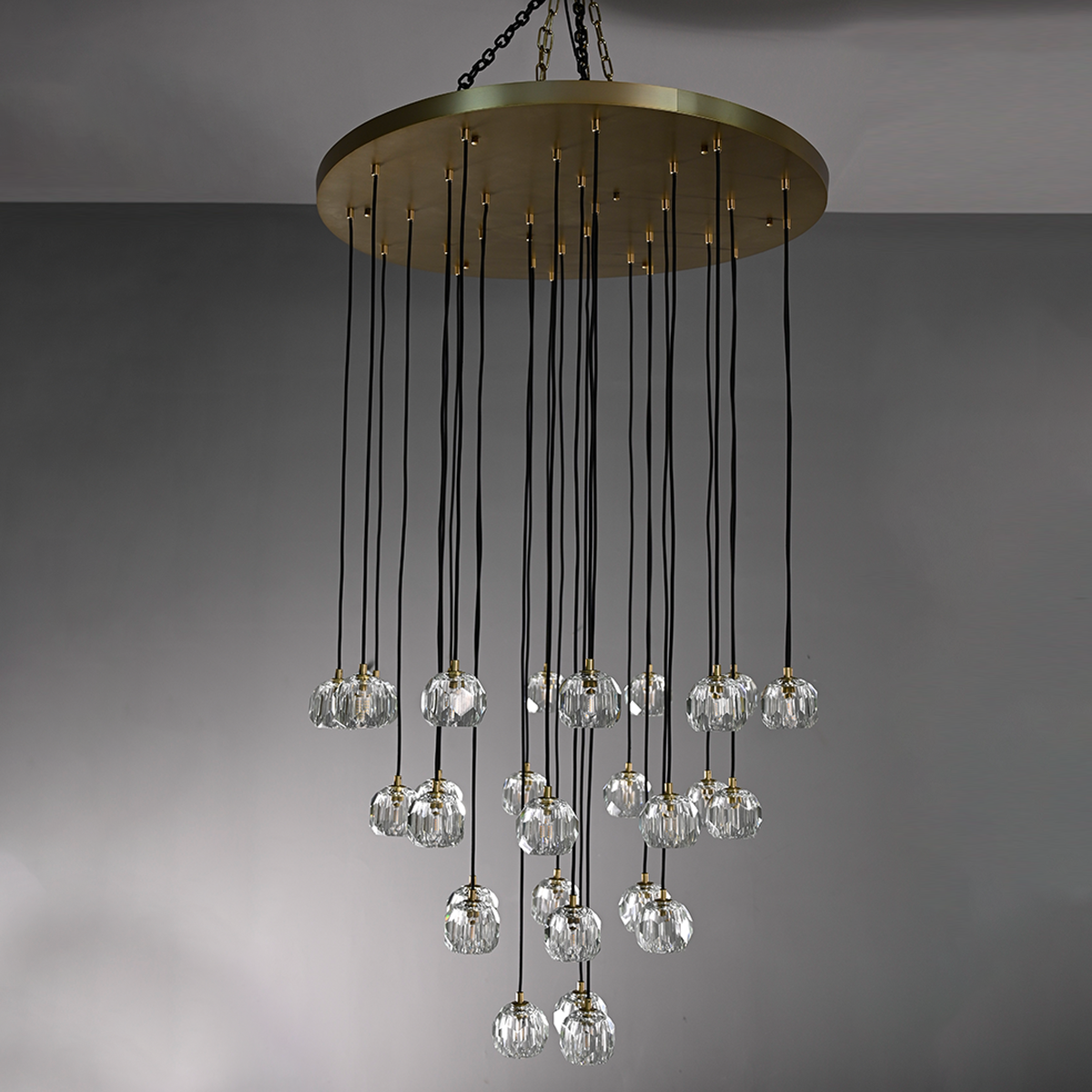 Boule Crystal Round Cluster Chandelier 30"-MEET LIGHTING