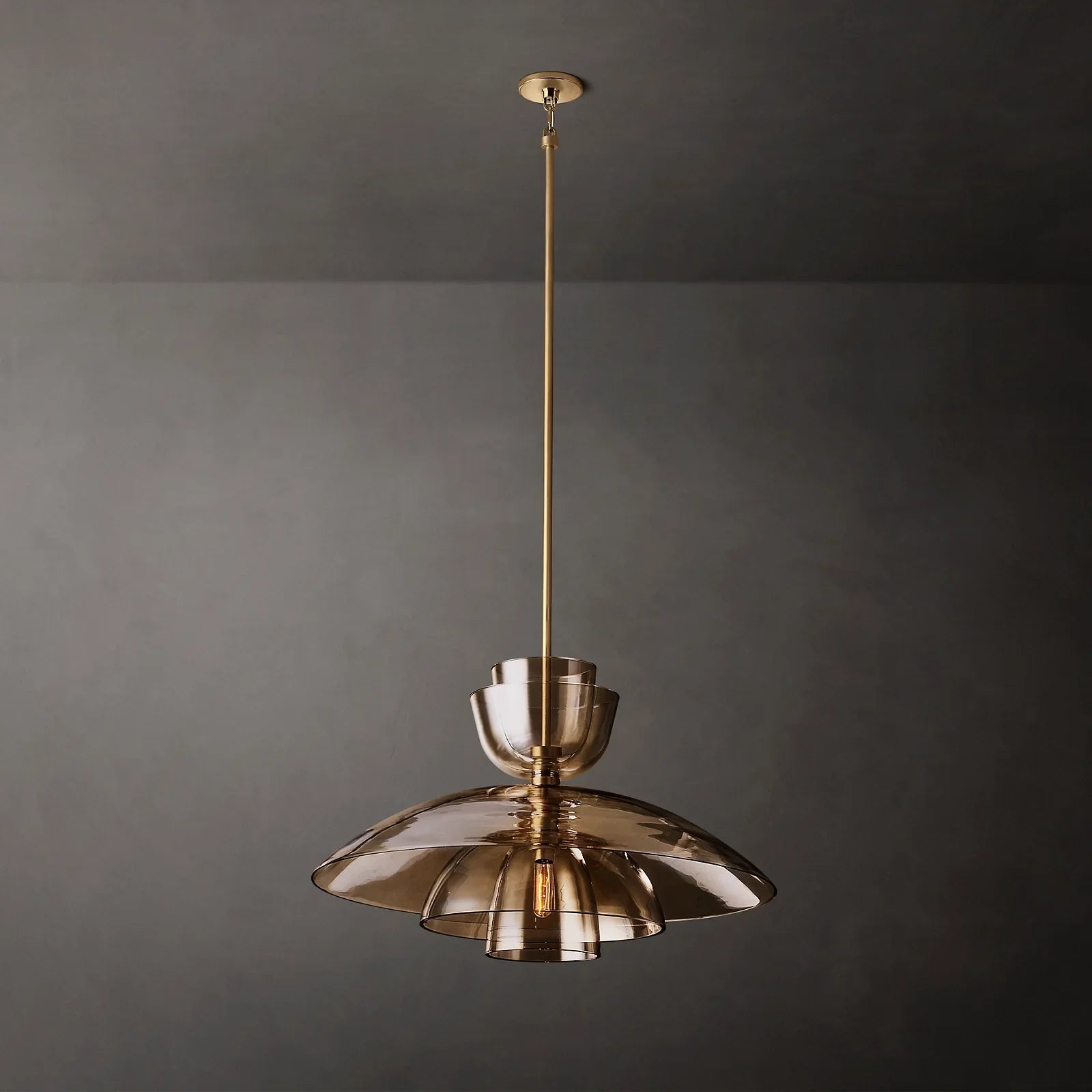 Blom Amber Glass Cloche Grand Pendant