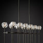 Bouble Clear Glass Double Linear Chandelier 60"-Meet Lighting