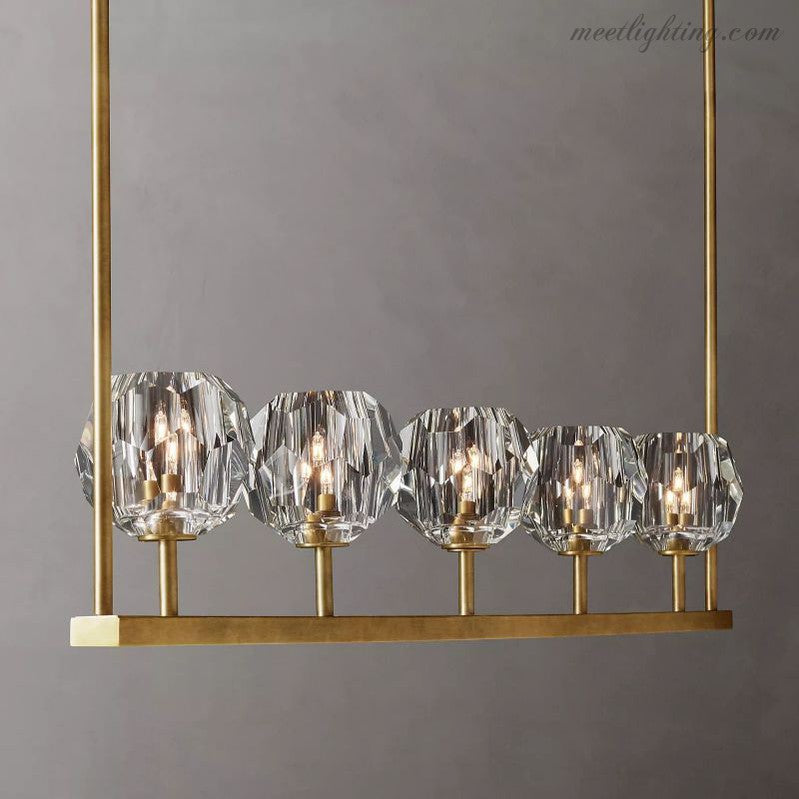 Boule Clear Glass Linear Chandelier 48"-Meet Lighting