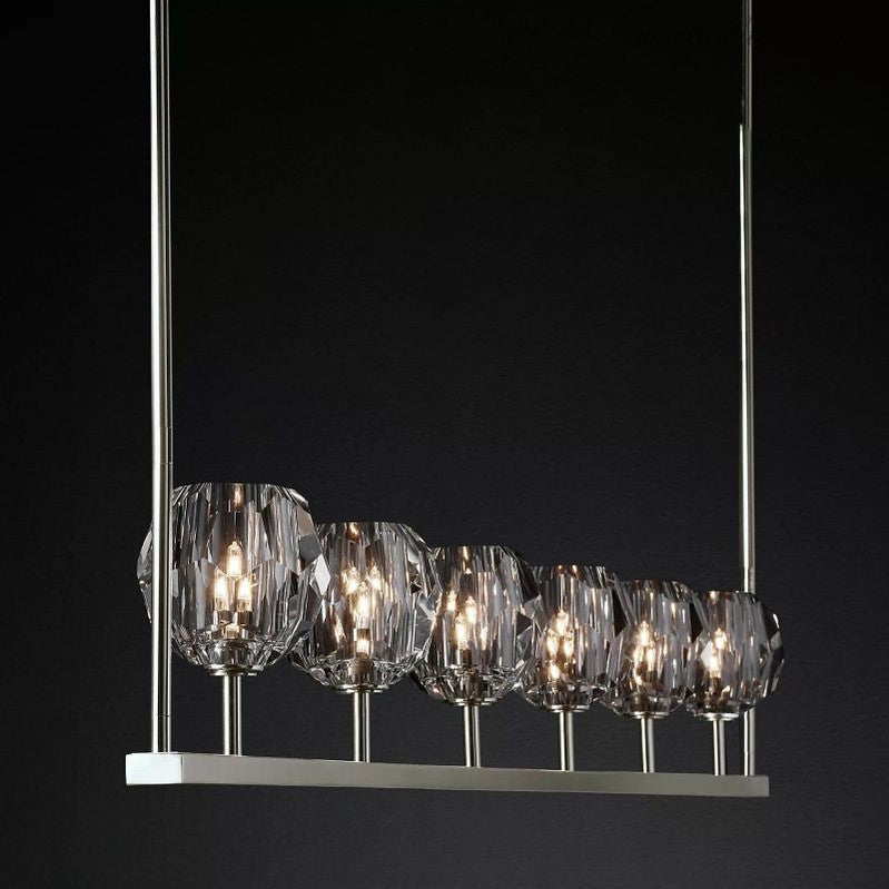 Boule Clear Glass Linear Chandelier 60"-Meet Lighting