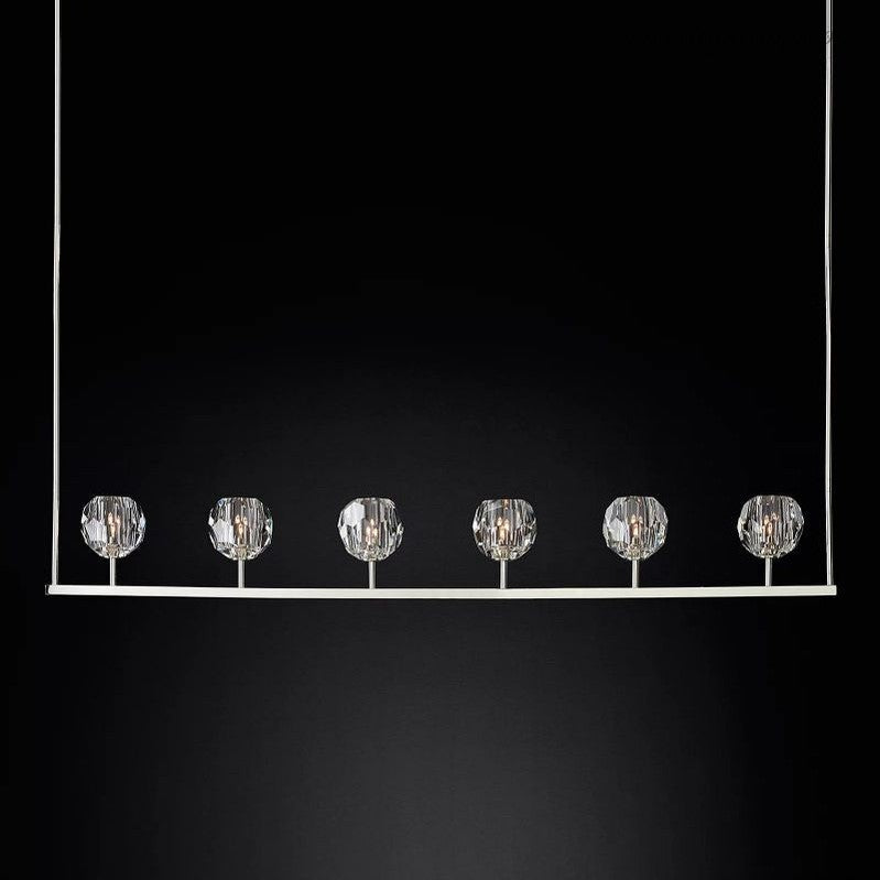 Boule Clear Glass Linear Chandelier 60"-Meet Lighting