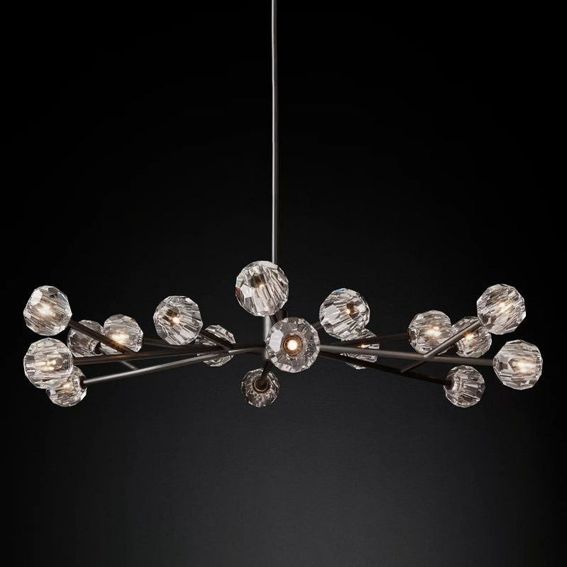 Boule Clear Glass Round Chandelier 60"-Meet Lighting