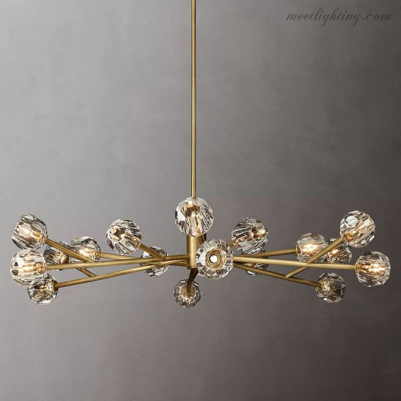 Boule Clear Glass Round Chandelier 60"-Meet Lighting