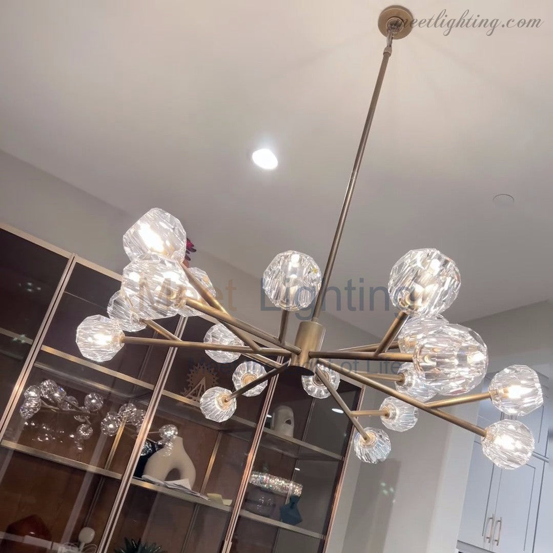 Boule Clear Glass Oval Chandelier 72"-Meet Lighting