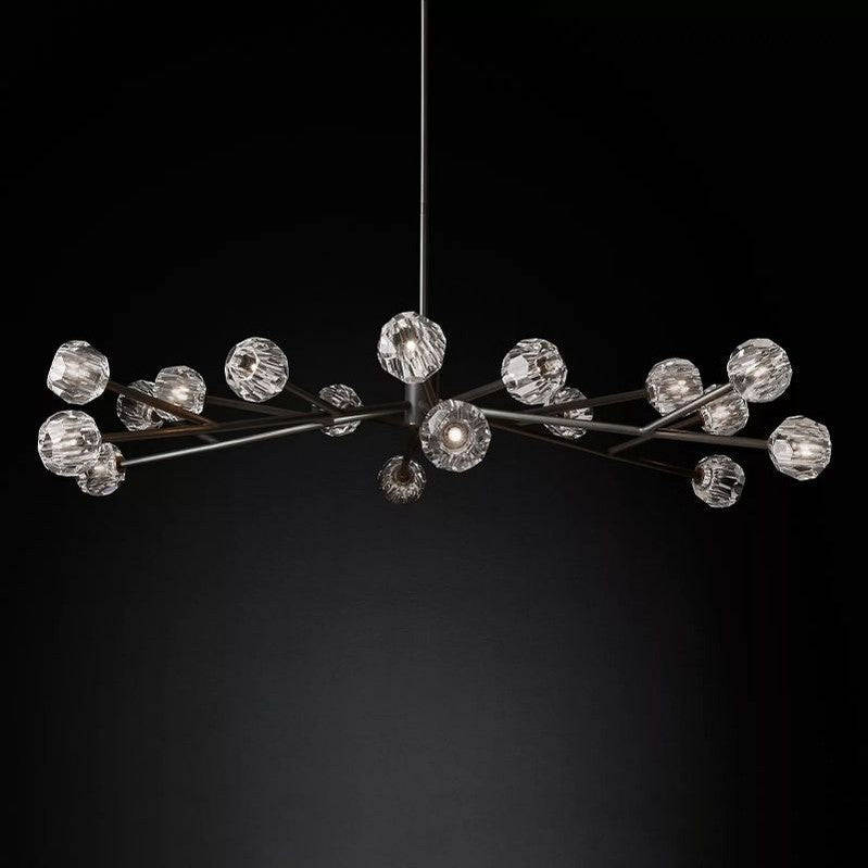 Boule Clear Glass Round Chandelier 72"-Meet Lighting