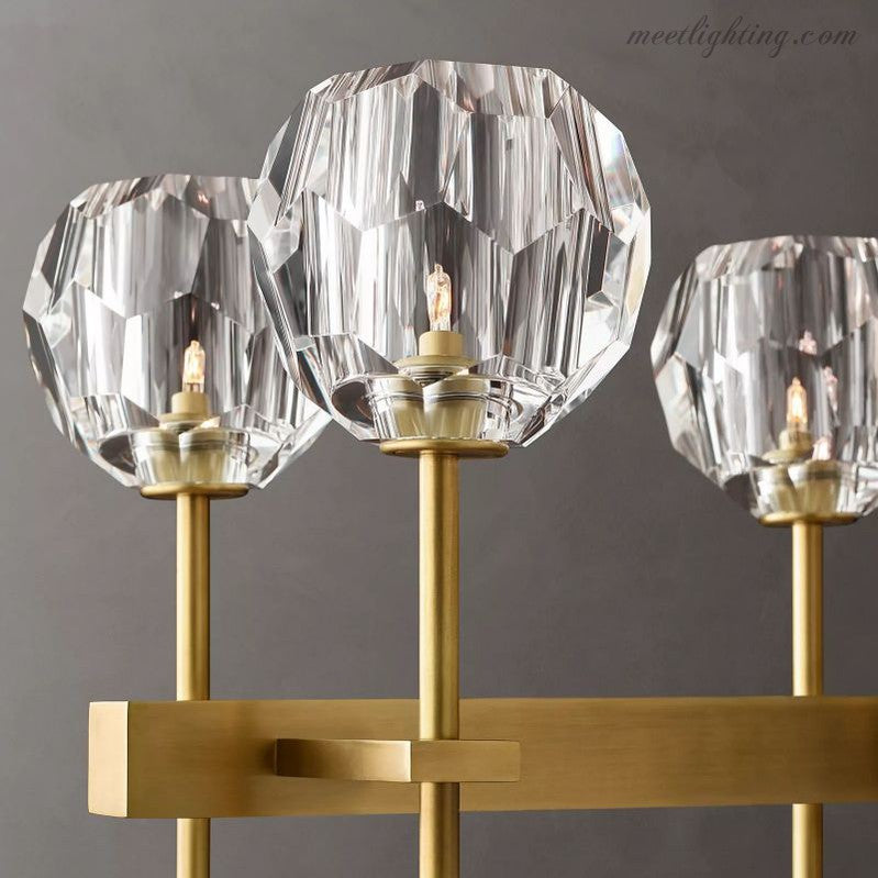 Boule Glass Double Linear Chandelier 60"-Meet Lighting