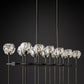 Boule Glass Double Linear Chandelier 60"-Meet Lighting