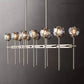 Boule Glass Double Linear Chandelier 60"-Meet Lighting