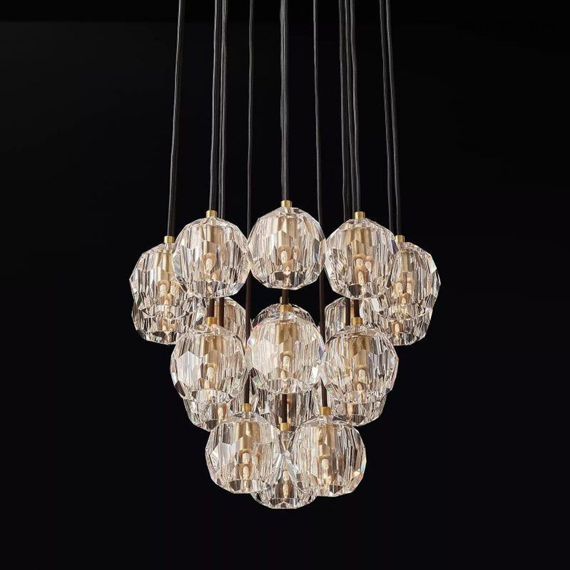 Boule Glass Round Cluster Chandelier 19"-MEET LIGHTING