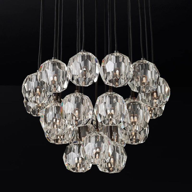 Boule Glass Round Cluster Chandelier 24"-Meet Lighting