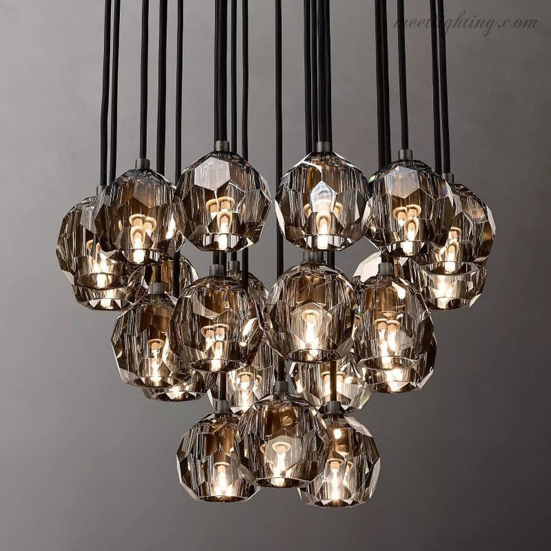 Boule Glass Round Cluster Chandelier 24"-Meet Lighting