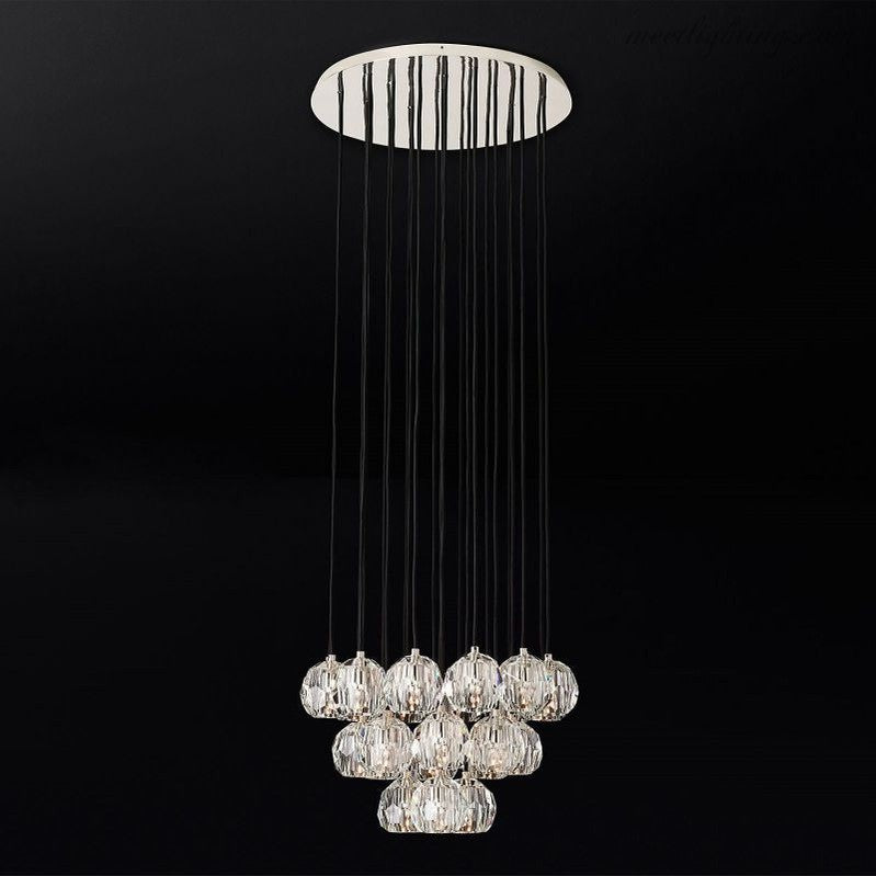 Boule Glass Round Cluster Chandelier 24"-Meet Lighting