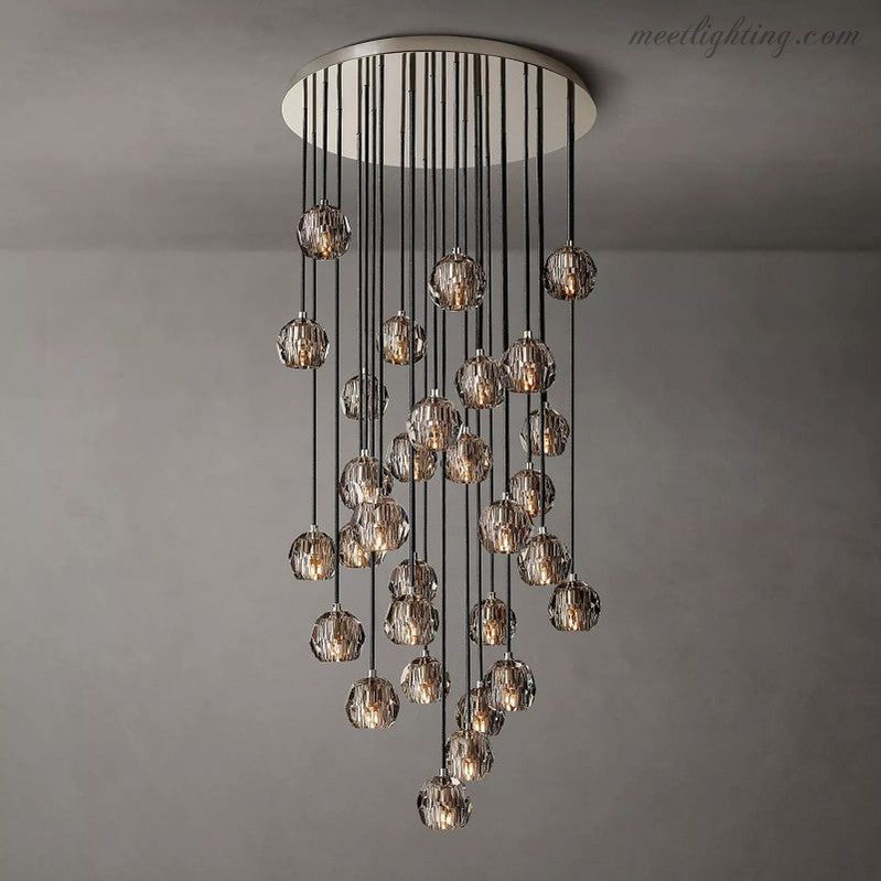 Boule Glass Round Cluster Chandelier 30"-Meet Lighting