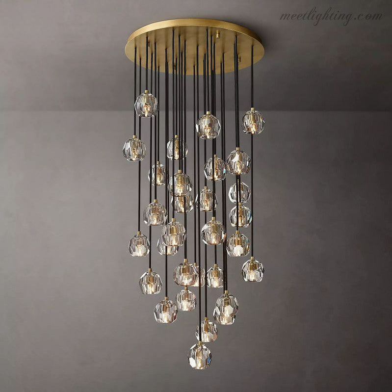 Boule Glass Round Cluster Chandelier 30"-Meet Lighting