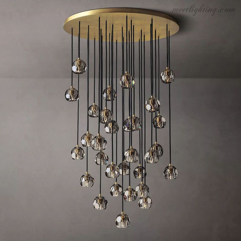 Boule Glass Round Cluster Chandelier 40"-MEET LIGHTING