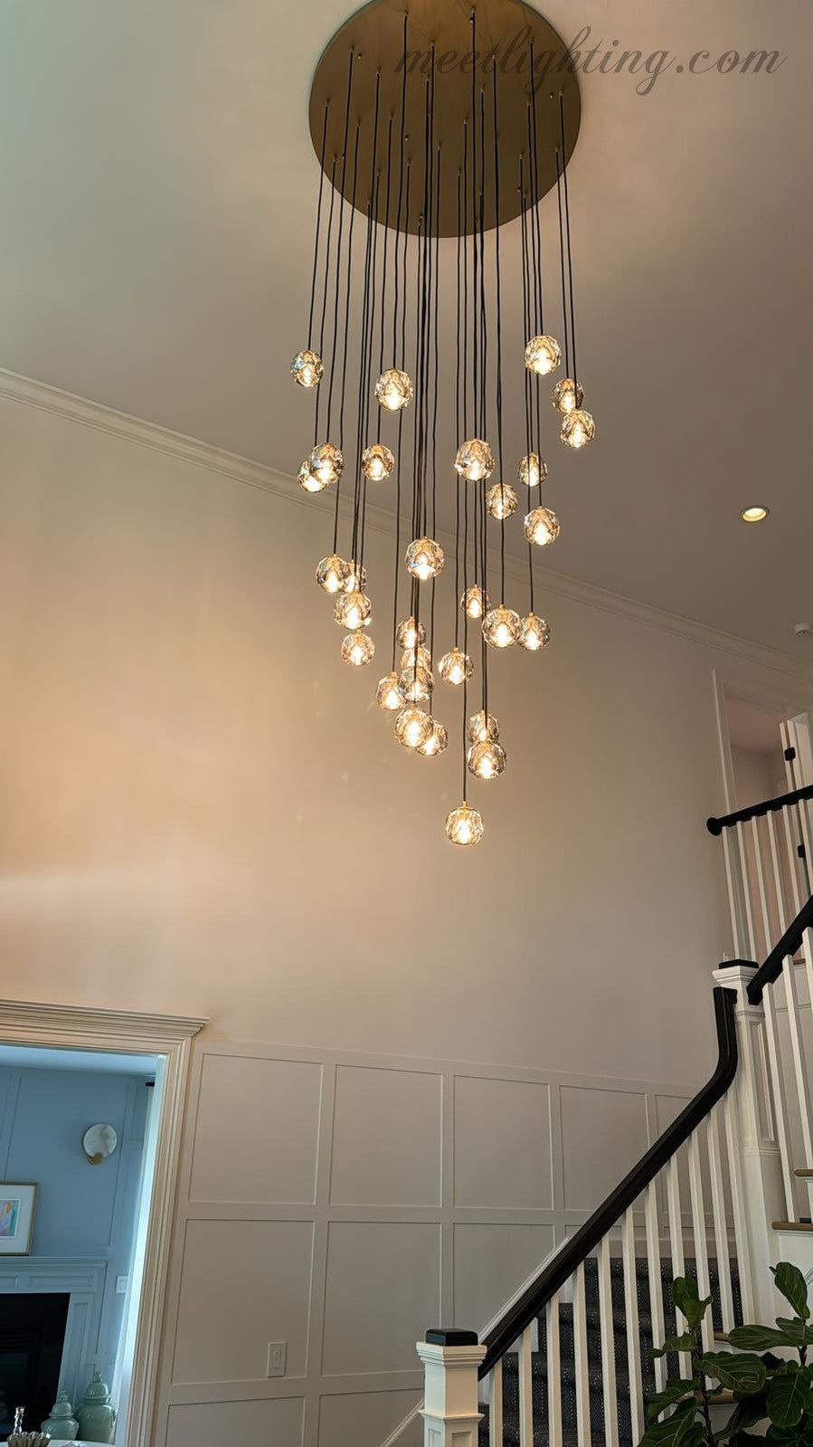 Boule Glass Round Cluster Chandelier 40"-MEET LIGHTING