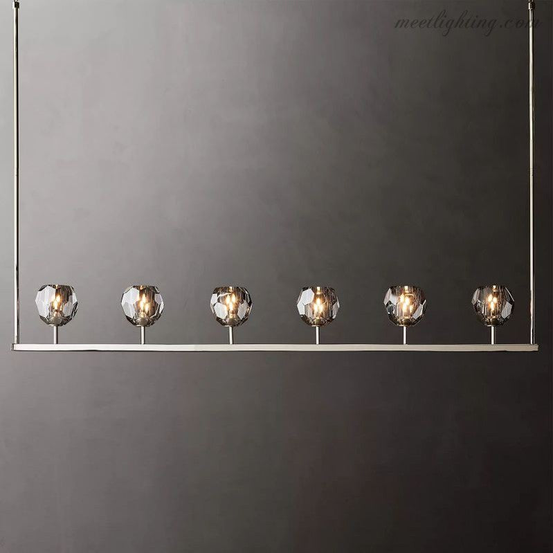 Boule Smoke Glass Linear Chandelier 60"-Meet Lighting