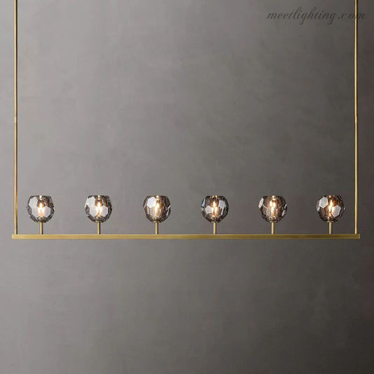 Boule Smoke Glass Linear Chandelier 60"-Meet Lighting