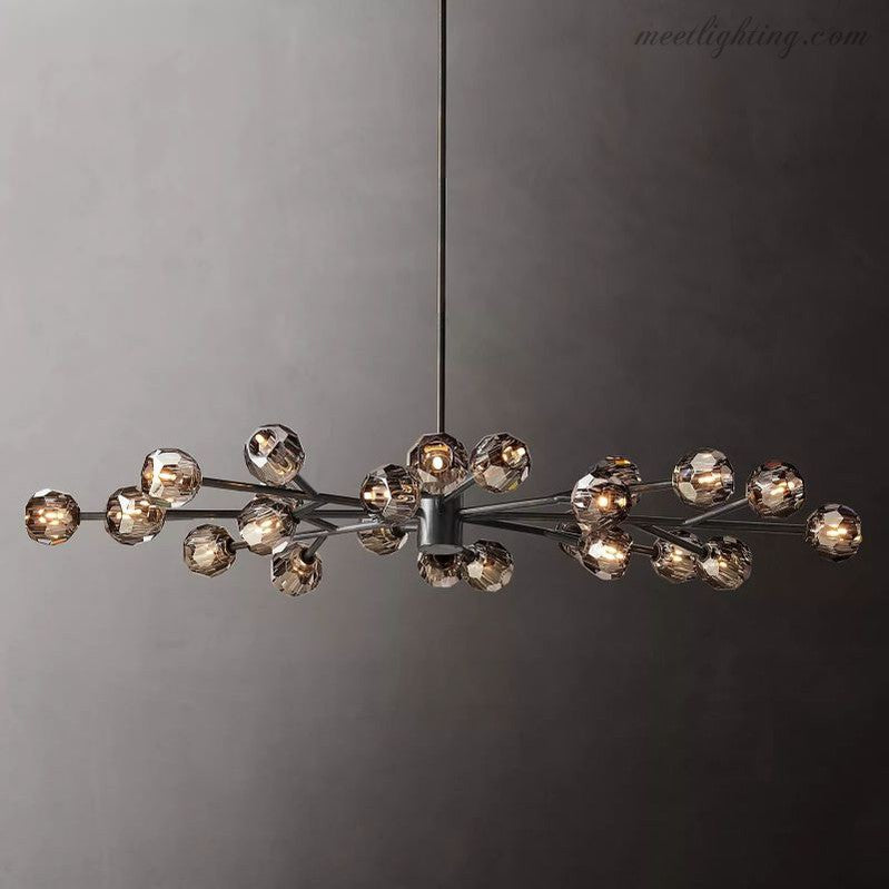 Boule Smoke Glass Oval Chandelier 72"-Meet Lighting