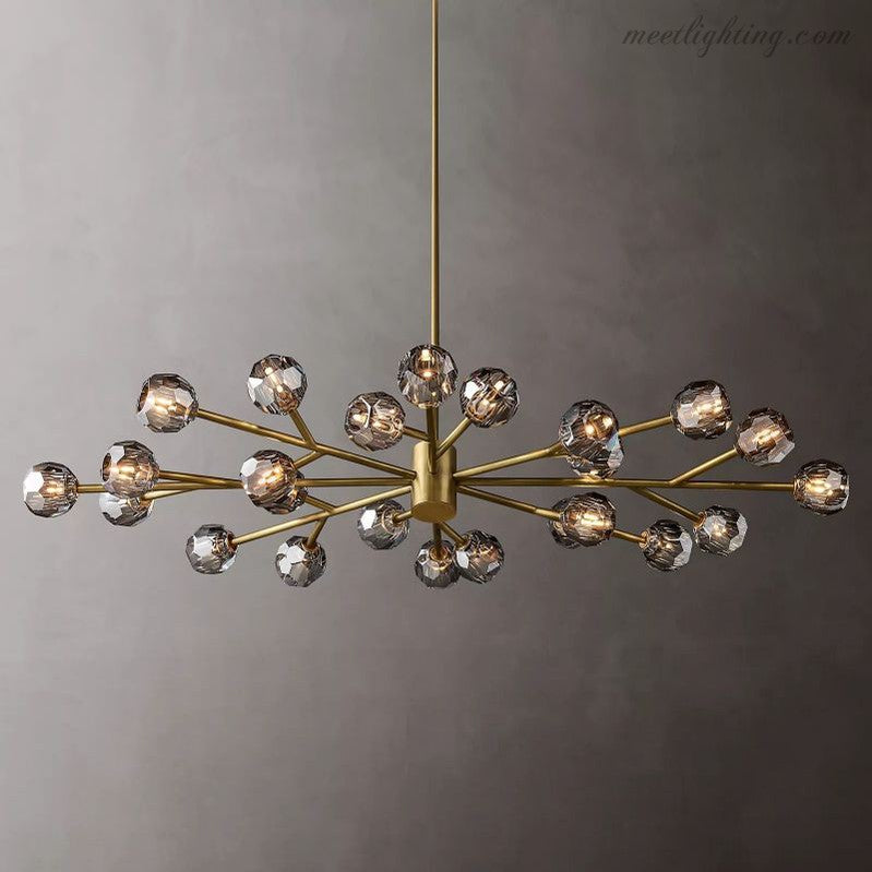 Boule Smoke Glass Oval Chandelier 72"-Meet Lighting