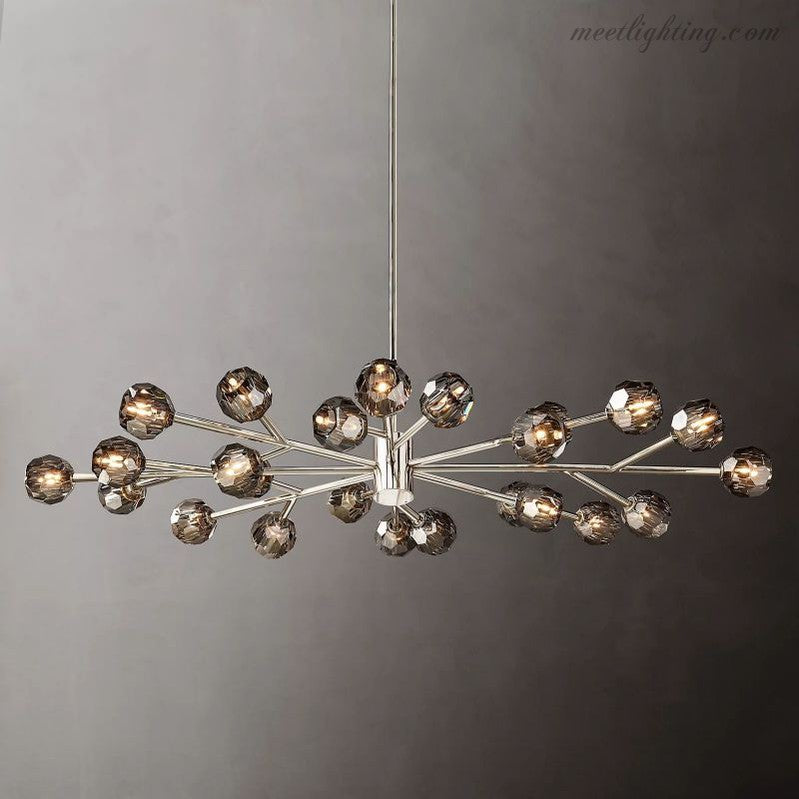 Boule Smoke Glass Oval Chandelier 72"-Meet Lighting