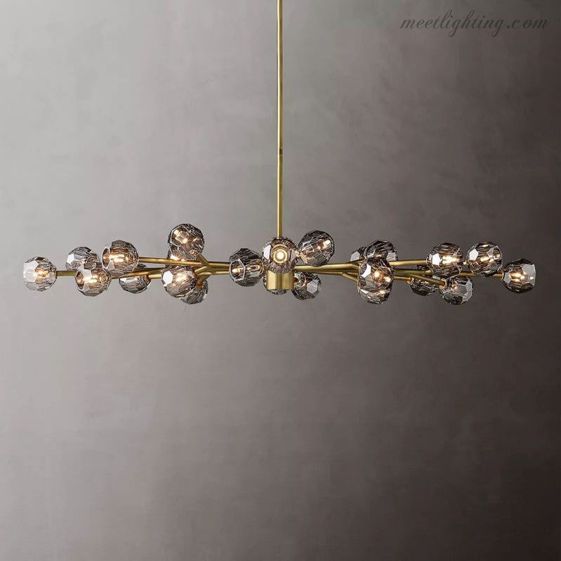 Boule Smoke Glass Oval Chandelier 72"-Meet Lighting