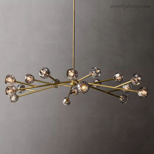 Boule Smoke Glass Round Chandelier 72"-Meet Lighting