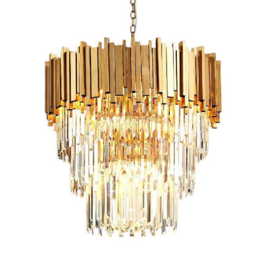 Bourbons Angus Crystal Round Chandelier-Meet Lighting