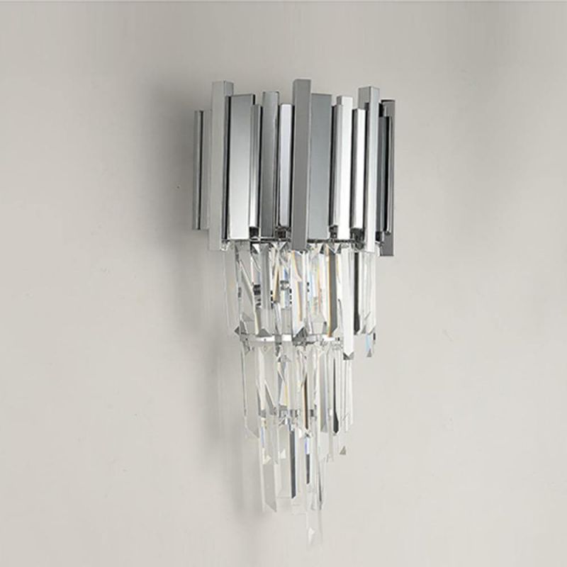 Bourbons Chrome Crystal Wall Sconce 19"H-Meet Lighting