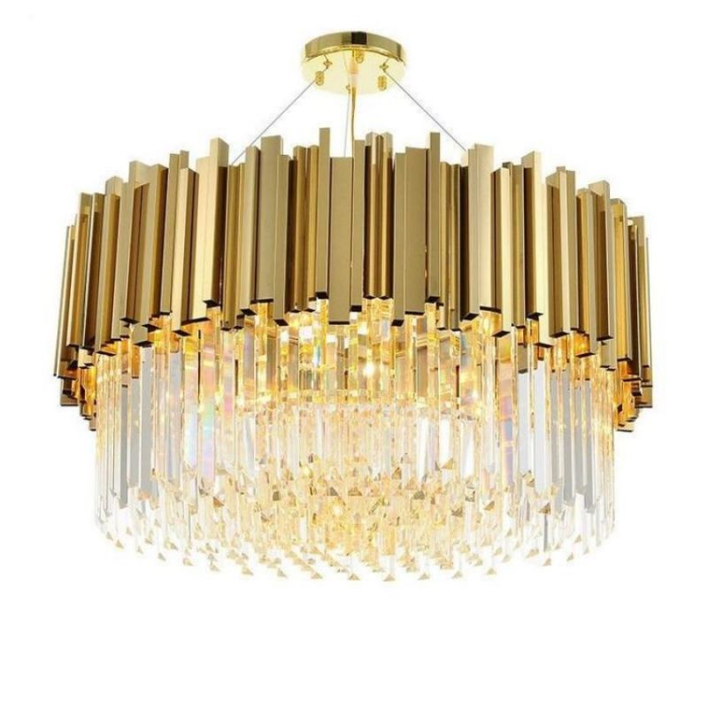 Bourbons Jerry Crystal Round Chandelier-MEET LIGHTING